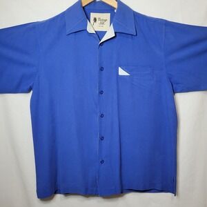 Vintage Silk Brand Men's Silk Bowling Style Shirt Size L 100% Silk